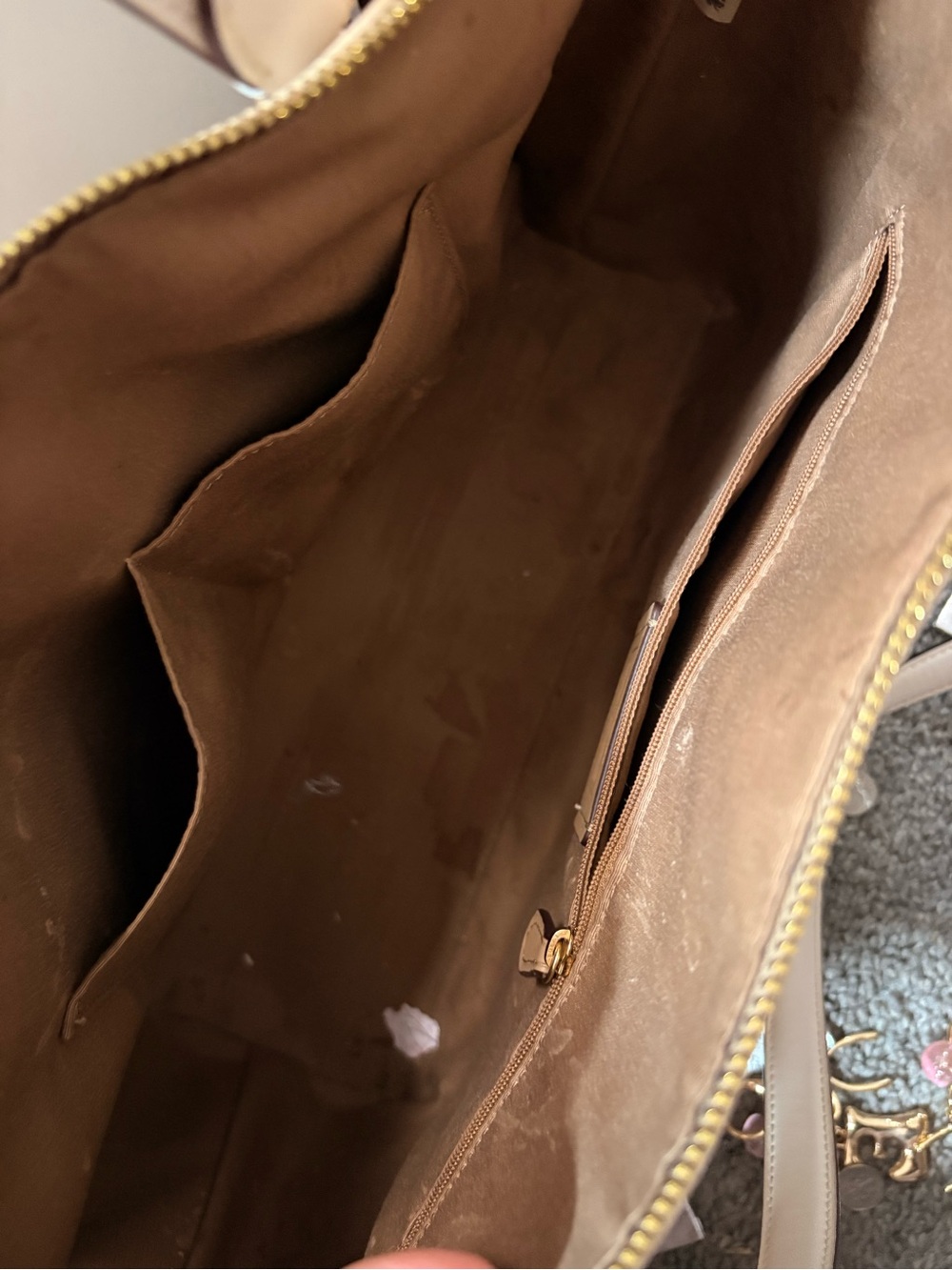 Tan Coach Signature Canvas Tote with Gold Hardware - Picture 3 of 3